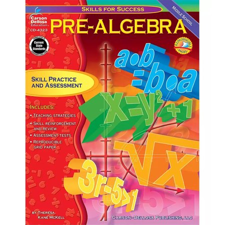 Pre-Algebra Resource Book, Grade 6-8, Paperback -  CARSON DELLOSA, 4323